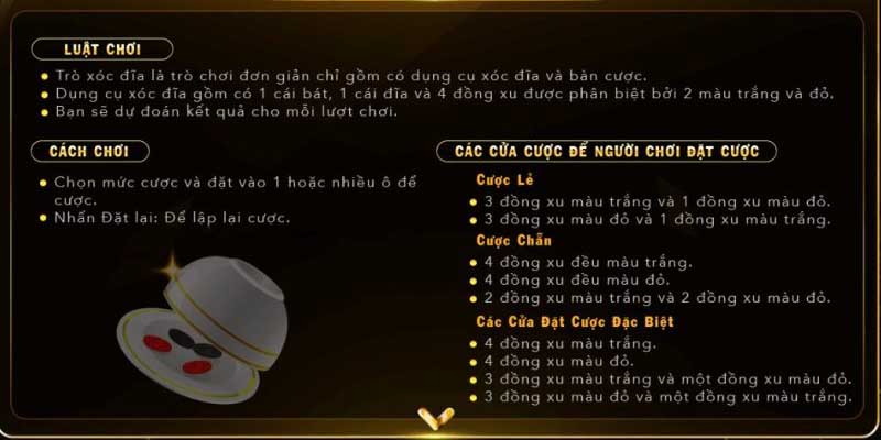 Luật chơi dễ hiểu trong Xóc đĩa GO88 